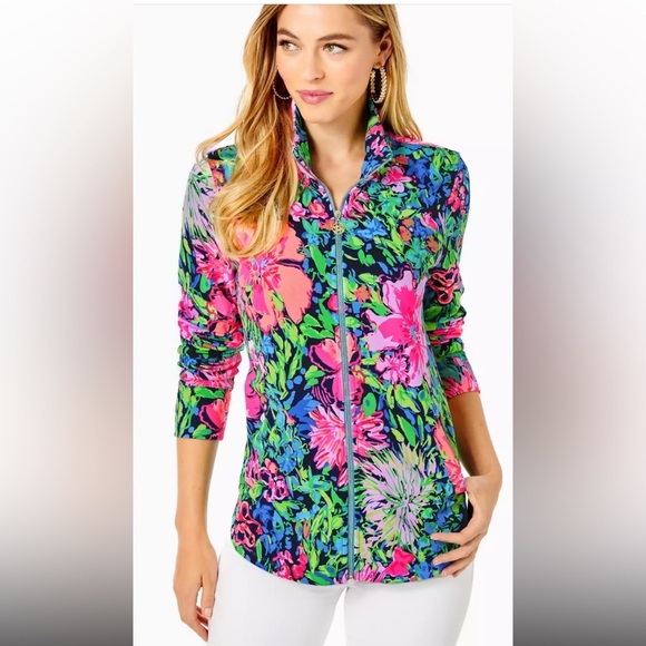 New! Lilly pulitzer XS Lenona UPF 50 zip up jacket. - Picture 6 of 11